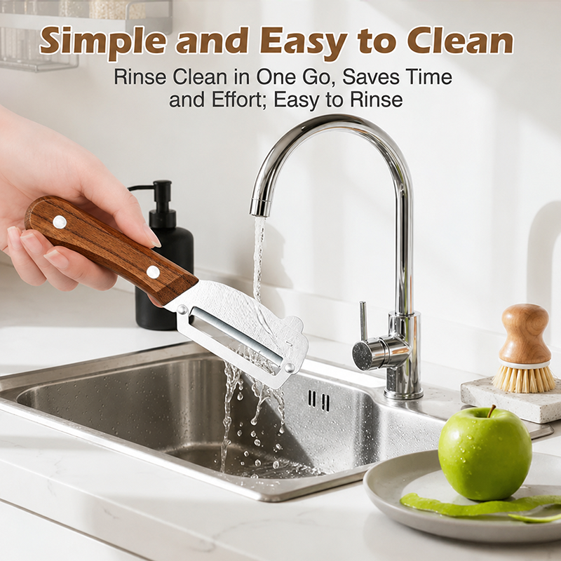 ✨Discounted Price ✨Multi-Functional Vegetable Peeler for Kitchen, Ultra-Sharp Stainless Steel Blade with Wooden Handle and Bottle Opener (2 Pcs)