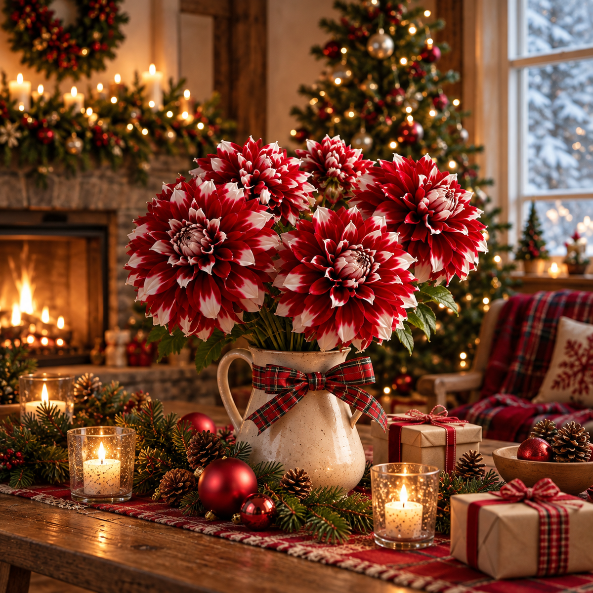 🎅 Rare Santa Claus Dahlia Bulbs – Christmas Magic in Your Garden 🌸🎄