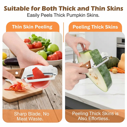 ✨Discounted Price ✨Multi-Functional Vegetable Peeler for Kitchen, Ultra-Sharp Stainless Steel Blade with Wooden Handle and Bottle Opener (2 Pcs)