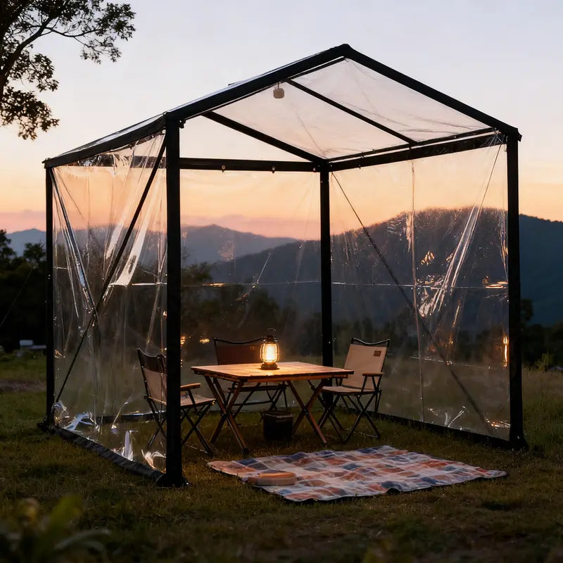 🔥Limited Time 49% OFF✨Clear Waterproof PE Tarp, Transparent Outdoor Cover with Metal Grommets💧