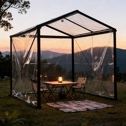 🔥Limited Time 49% OFF✨Clear Waterproof PE Tarp, Transparent Outdoor Cover with Metal Grommets💧