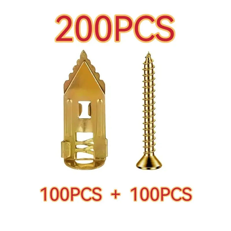 🔥LAST DAY 49% OFF🔥🔩No‑Drill Metal Drywall Anchors Kit | Heavy Duty Wall Expansion Screws
