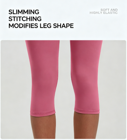 Womens Workout Capri Leggings 17" No Front Seam High Waisted Hidden Scrunch Gym Yoga Pants
