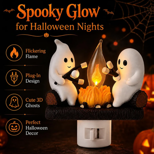 🔥👻 Plug In the Cutest Halloween Glow — Adorable Ghost Outlet Night Light 🎃✨