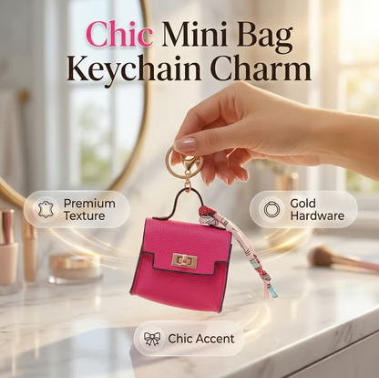 Hot Sales 🔥👜Mini Square Bag Pendant Keychain💕 - High Quality Leather with Colorful Strap