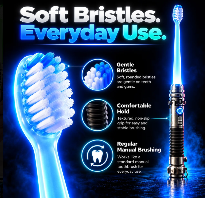 Galactic Glow Toothbrush – LED Light-Up Manual Toothbrush