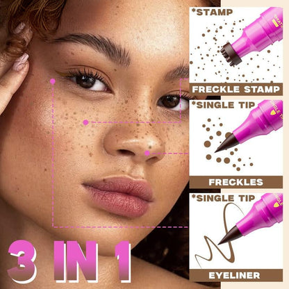 2-in-1 Long-Lasting Waterproof Faux Freckle Stamp & Fine Tip Pen - Natural-looking