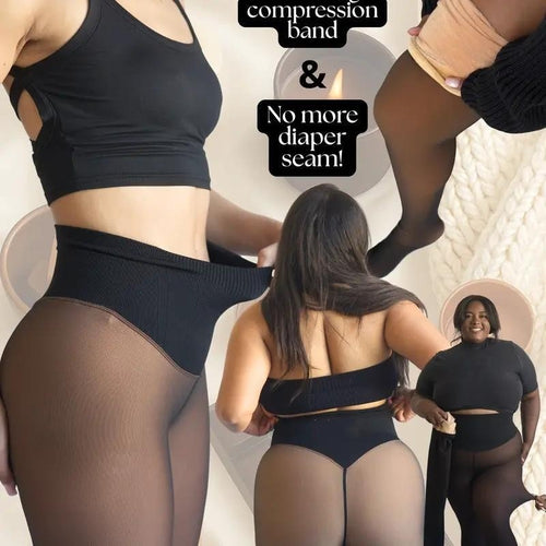 💕49％OFF🔥Fleece Lined Tights | Thermal Sheer Tights High Waist Tummy Control Winter Tights