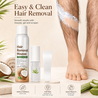 🔥LAST DAY 49% OFF🔥🥥 Hair Removal Mousse Set🌿Gentle Depilatory Foam for Sensitive Skin