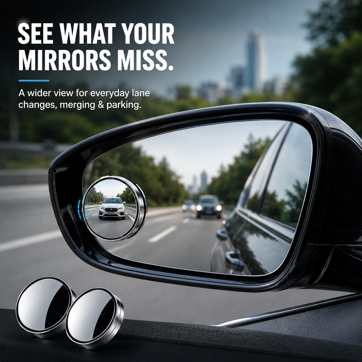 🔥LAST DAY 49% OFF🚗 2-Pack 360° Adjustable Blind Spot Mirrors – Wide-Angle HD Car Side Mirror
