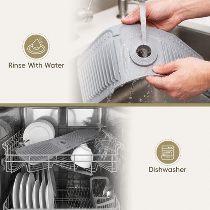📢LAST DAY 49% OFF🔥🚰Silicone Sink Faucet Splash Guard Mat | 7° Slope Self Draining Foldable Kitchen Counter Mat