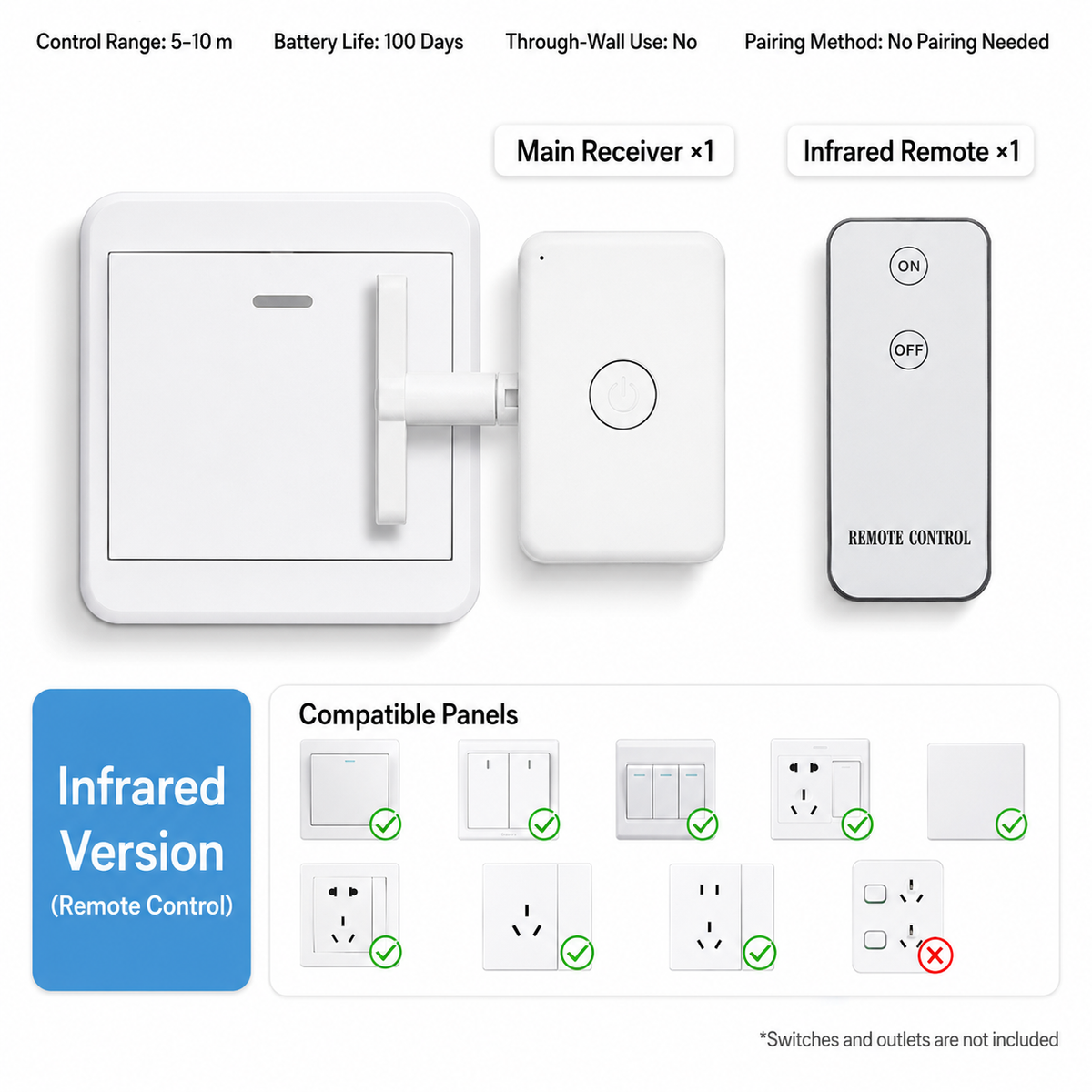 🔥LAST DAY 49% OFF💡 Remote Light Switch Control | No Wiring, Easy Remote Control