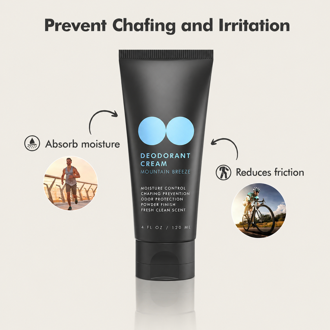 Natural Anti-Chafing Men Intimate Sweat Odor Control Deodorant Cream