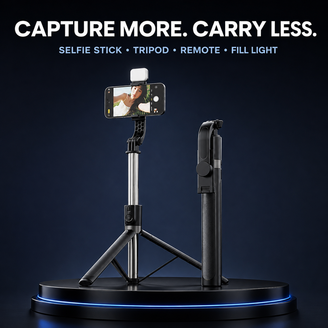 🔥LAST DAY 49% OFF🔥📸All‑in‑One Cell Phone Tripod Selfie Stick with Wireless Remote📱