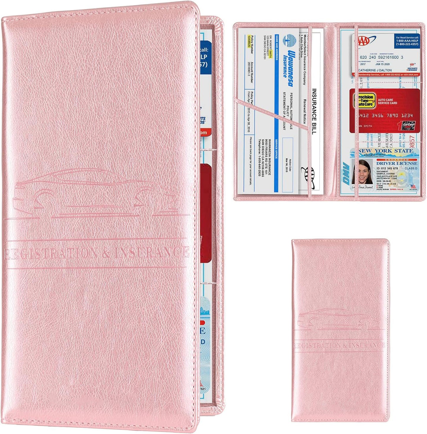 🗃️Car Registration & Insurance Card Holder, Magnetic Closure Vehicle Organizer, Car Essential Document Wallet