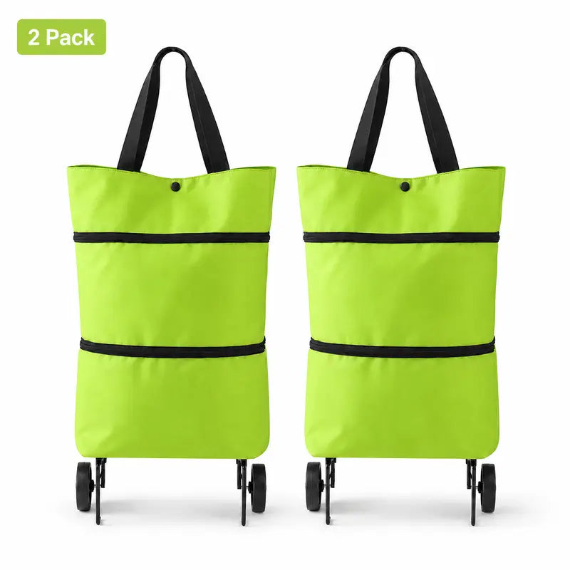 🔥HOT SALE🥳💞50K+ SOLD!💥🛒Foldable Wheeled Shopping Bag, 2-in-1 Grocery Trolley Tote