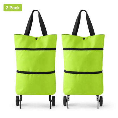 🔥HOT SALE🥳💞50K+ SOLD!💥🛒Foldable Wheeled Shopping Bag, 2-in-1 Grocery Trolley Tote