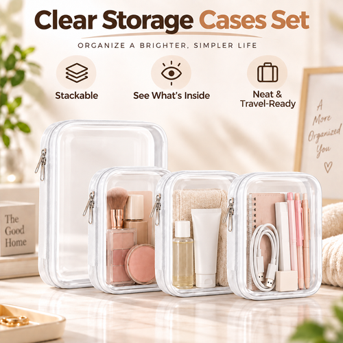 🔥 Limited-Time 49% OFF 🧳 Clear Hard Shell Packing Cubes | 💧 Waterproof PET Travel Organizer Bags