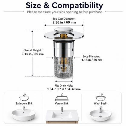 ⚡BUY 1 GET 1 FREE🔥🚿 Pop-Up Sink Drain Stopper,Anti-Clog Leak-Proof Basin Drain Filter