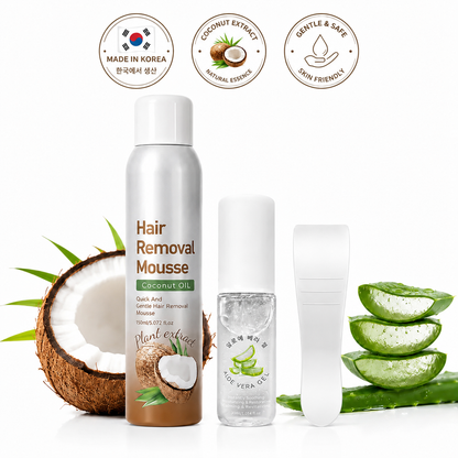 🔥LAST DAY 49% OFF🔥🥥 Hair Removal Mousse Set🌿Gentle Depilatory Foam for Sensitive Skin