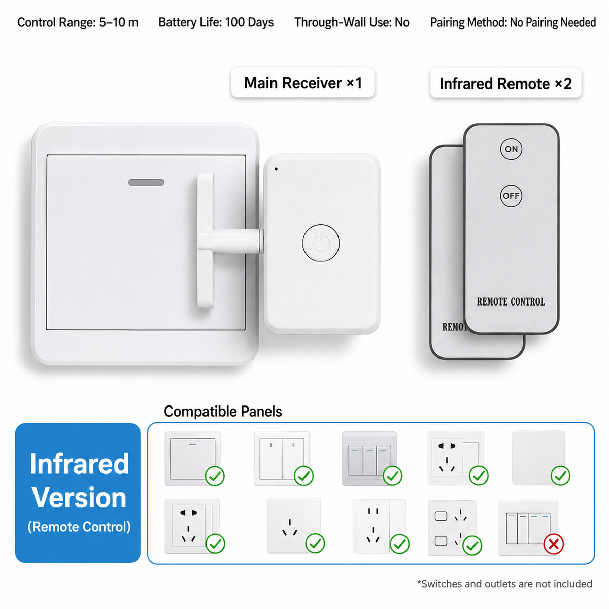 🔥LAST DAY 49% OFF💡 Remote Light Switch Control | No Wiring, Easy Remote Control