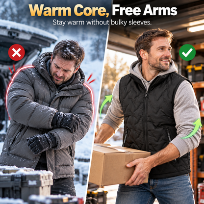 🔥Last Day 49%| Men’s Fleece-Lined Quilted Vest ❄️ Warm & Lightweight Winter Layer