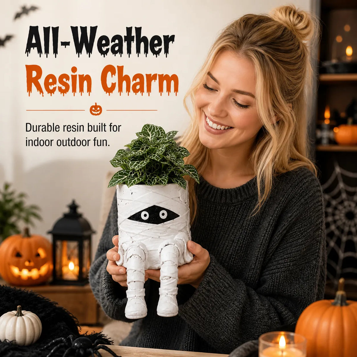 🎃 LIMITED TIME 49% OFF | Spooky Hanging Leg Resin Planter – Cute Halloween Succulent Pot For Home & Garden 👻