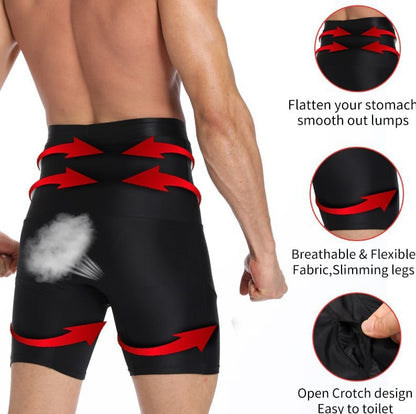 Men's High Waist Shapewear Boxer Briefs