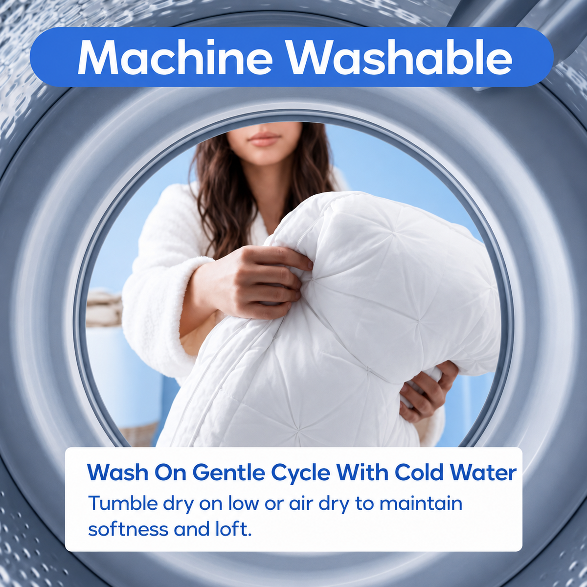 ☁️Dual Layer Cooling Fluffy Neck Support Bed Pillow Machine Washable