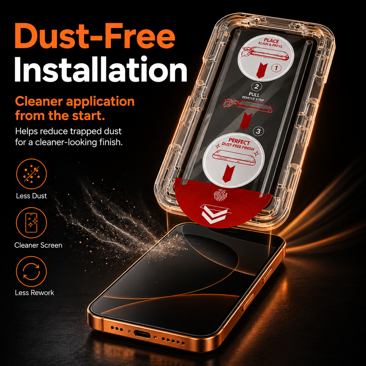 📢LAST DAY 49% OFF🔥📱Dust-Free One-Pull Tempered Glass Screen Protector