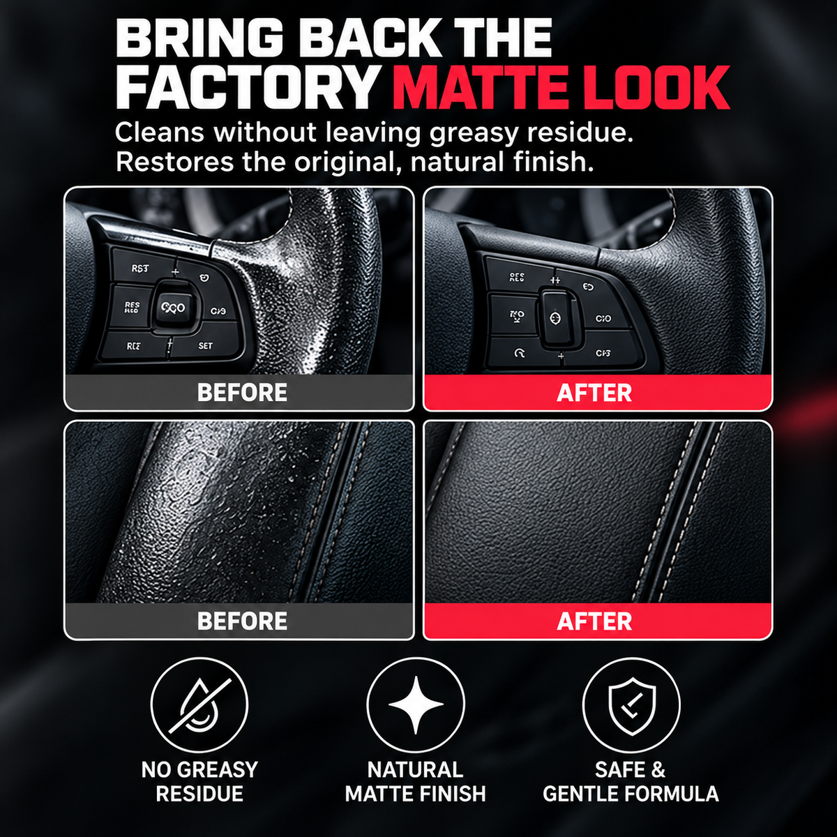 🔥 Limited-Time 49% OFF🚗Car Interior Cleaner & Scent Booster | 🧼Matte Dashboard Cleaner Spray