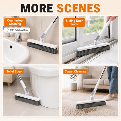 🔥LAST DAY 49% OFF🔥🧼 2 in 1 Floor Scrub Brush with Long Handle🧹 Rotatable Tile Cleaning Brush with Squeegee