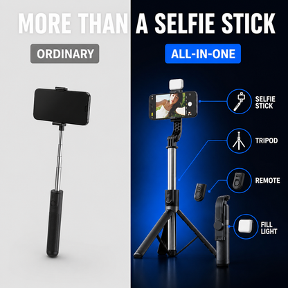 🔥LAST DAY 49% OFF🔥📸All‑in‑One Cell Phone Tripod Selfie Stick with Wireless Remote📱