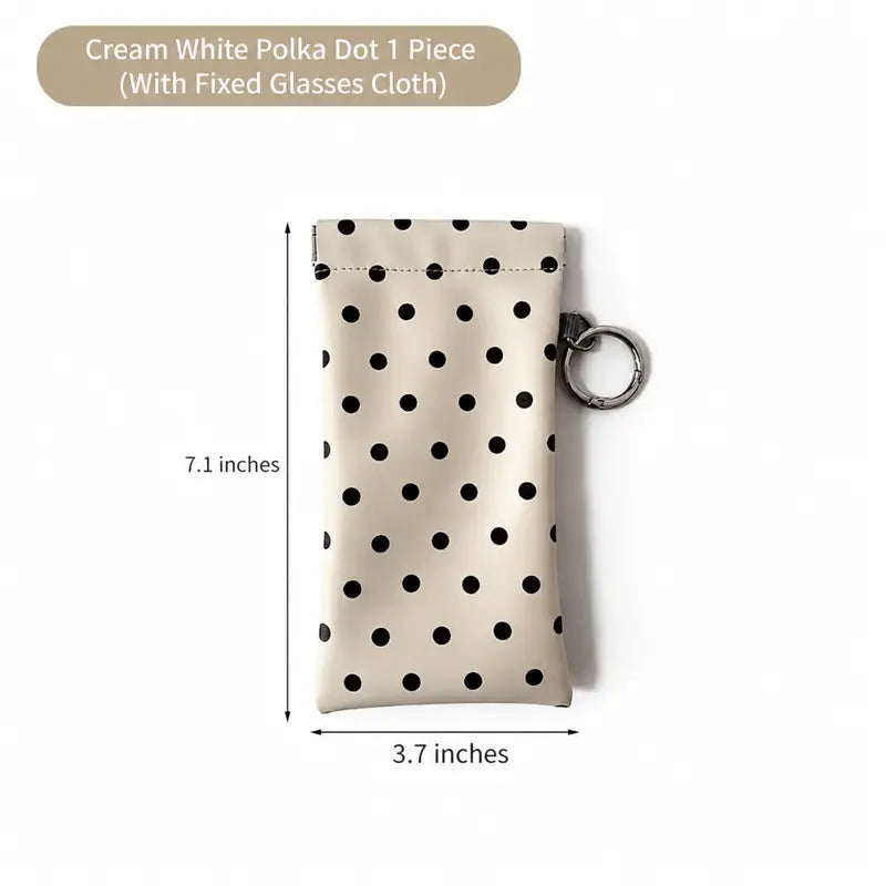 📢Best Seller🔥Spring-Open PU Leather Sunglasses Pouch 👓| Portable Eyeglass Case with Keychain
