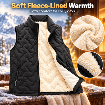 🔥Last Day 49%| Men’s Fleece-Lined Quilted Vest ❄️ Warm & Lightweight Winter Layer