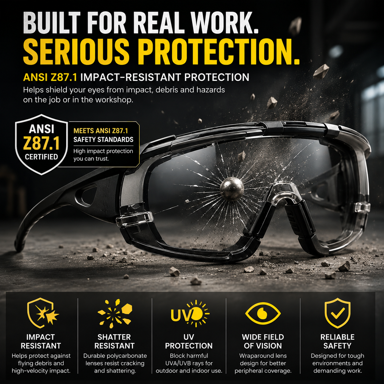 🔥Limited-Time 49% OFF🕶️Photochromic Safety Glasses – Indoor & Outdoor Impact Protection