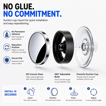 🔥LAST DAY 49% OFF🚗 2-Pack 360° Adjustable Blind Spot Mirrors – Wide-Angle HD Car Side Mirror