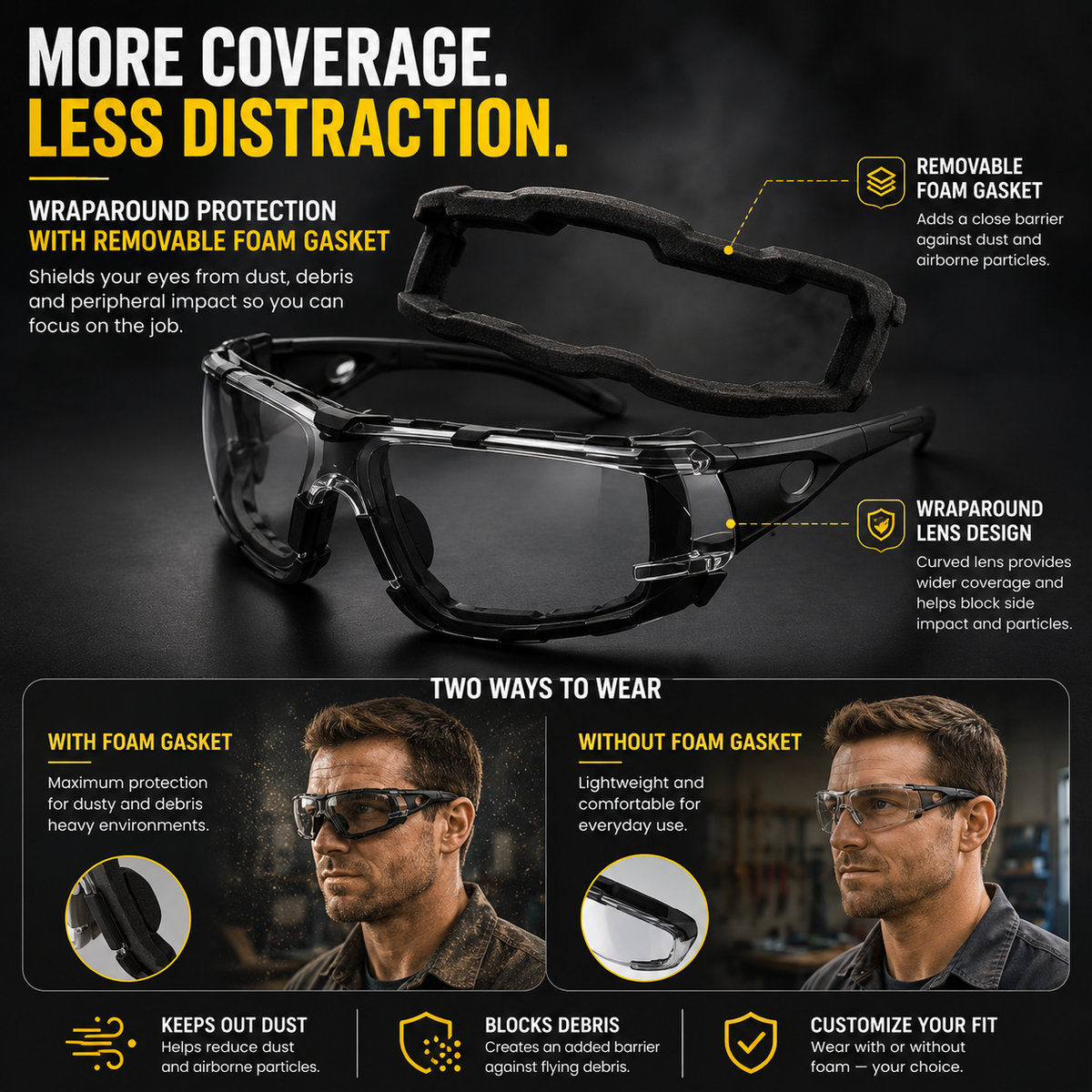 🔥Limited-Time 49% OFF🕶️Photochromic Safety Glasses – Indoor & Outdoor Impact Protection