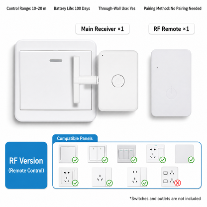 🔥LAST DAY 49% OFF💡 Remote Light Switch Control | No Wiring, Easy Remote Control