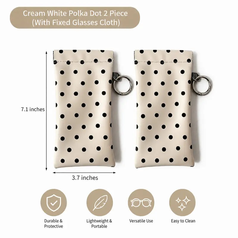 📢Best Seller🔥Spring-Open PU Leather Sunglasses Pouch 👓| Portable Eyeglass Case with Keychain