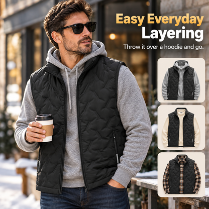 🔥Last Day 49%| Men’s Fleece-Lined Quilted Vest ❄️ Warm & Lightweight Winter Layer