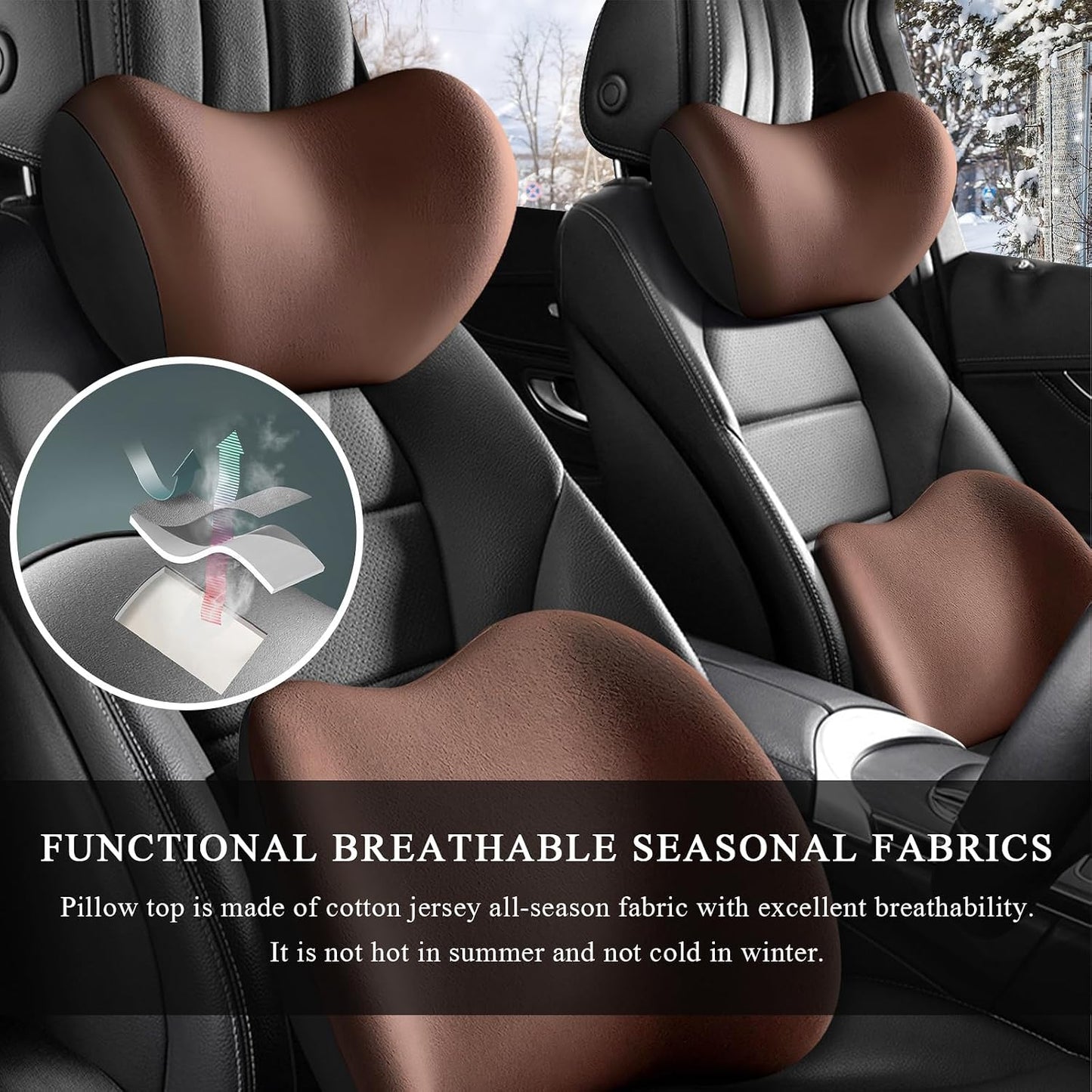 📢LAST DAY 49% OFF🔥 🚗Memory Foam Car Neck Pillow & Lumbar Support Set | Relieve Driving Fatigue