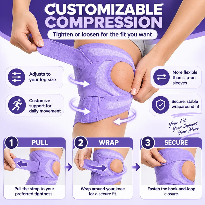 🦵 Adjustable Knee Support Brace | Cross-Strap Stabilization & Open-Patella Design