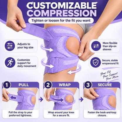 🦵 Adjustable Knee Support Brace | Cross-Strap Stabilization & Open-Patella Design