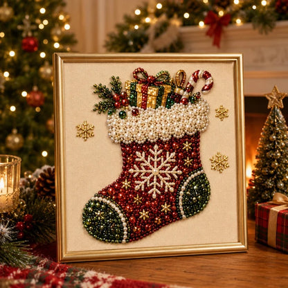 🔥 Limited-Time 49% OFF 🎅Christmas Diamond Art Kit 💎 3D Pearl Bead Painting for Holiday Décor & Gifts