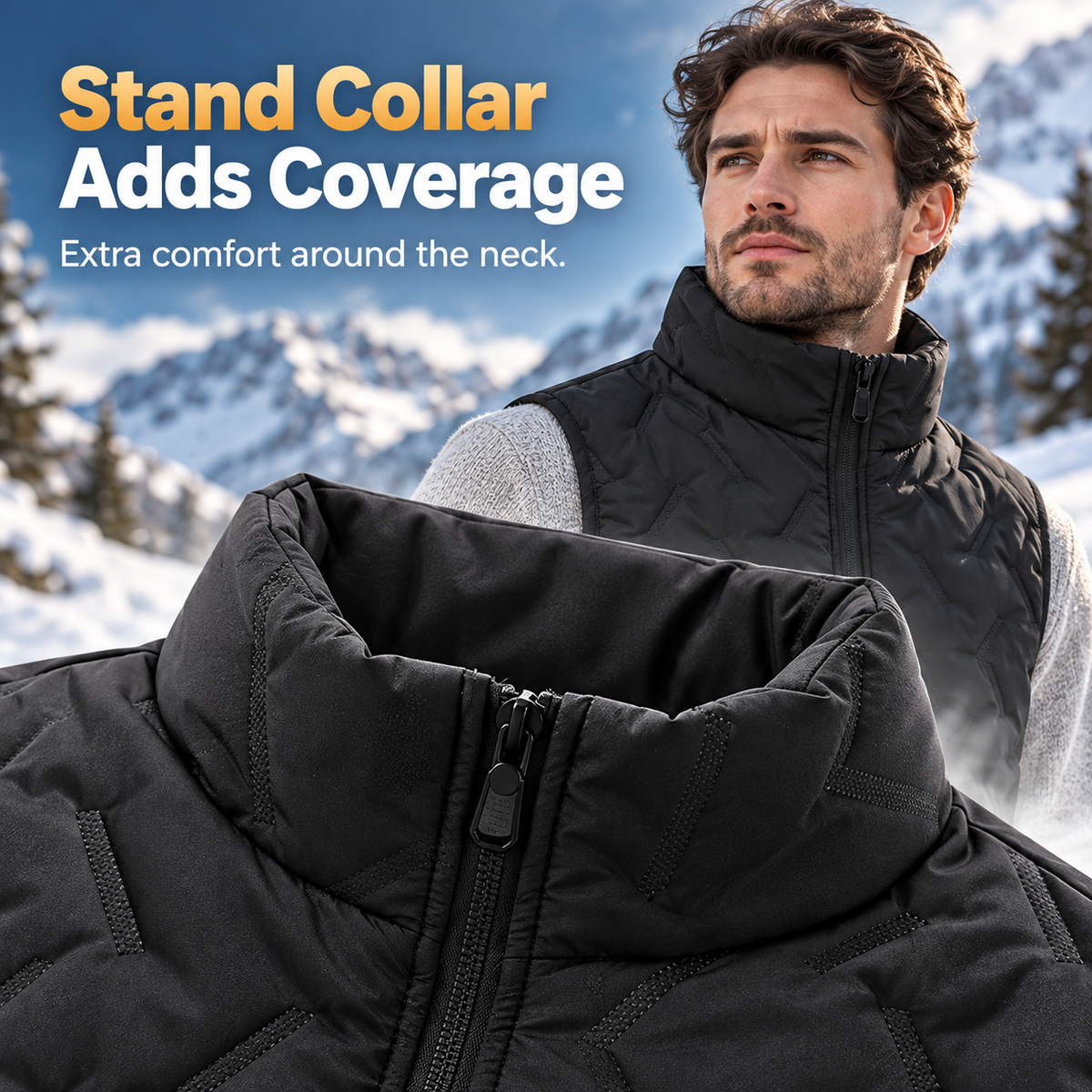 🔥Last Day 49%| Men’s Fleece-Lined Quilted Vest ❄️ Warm & Lightweight Winter Layer