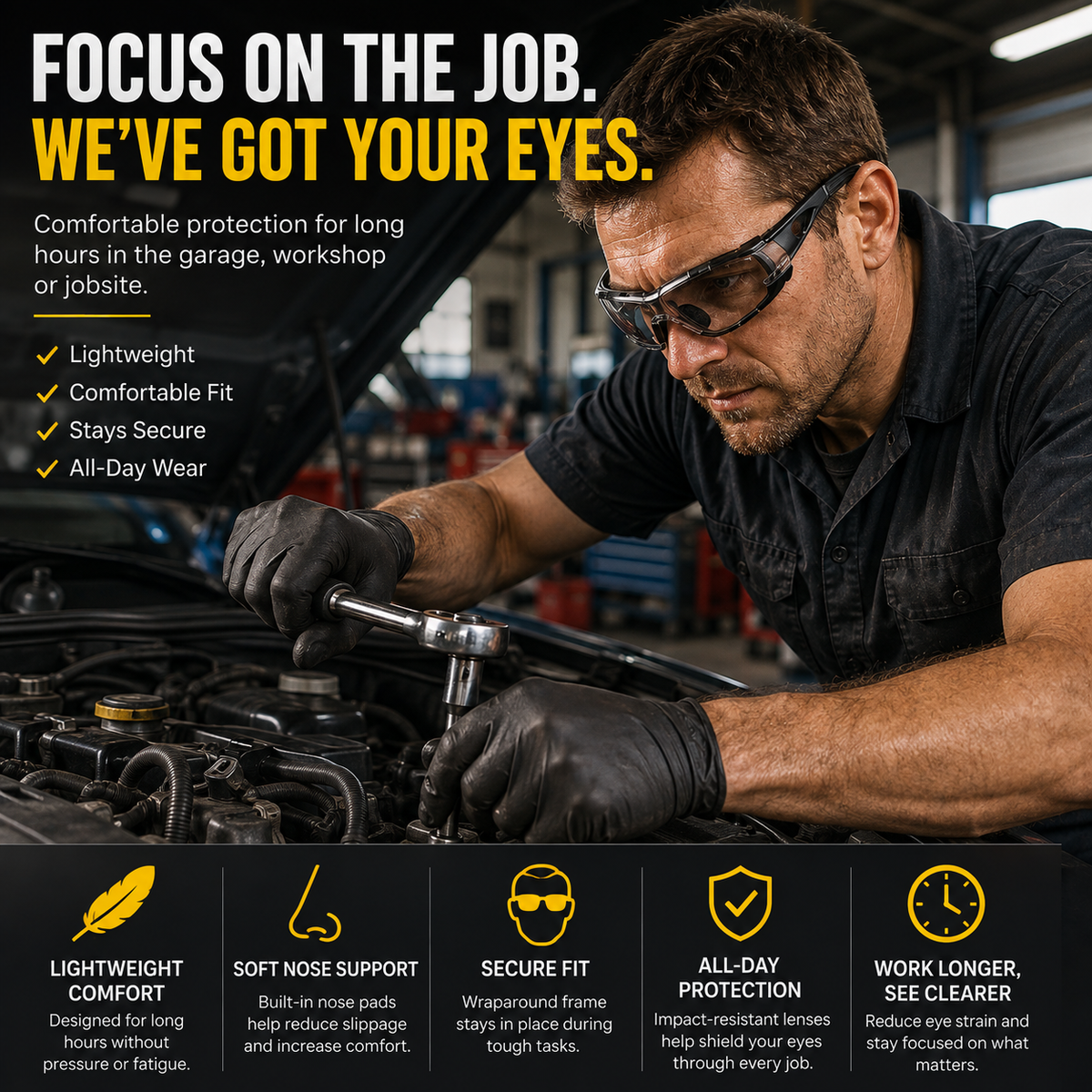 🔥Limited-Time 49% OFF🕶️Photochromic Safety Glasses – Indoor & Outdoor Impact Protection