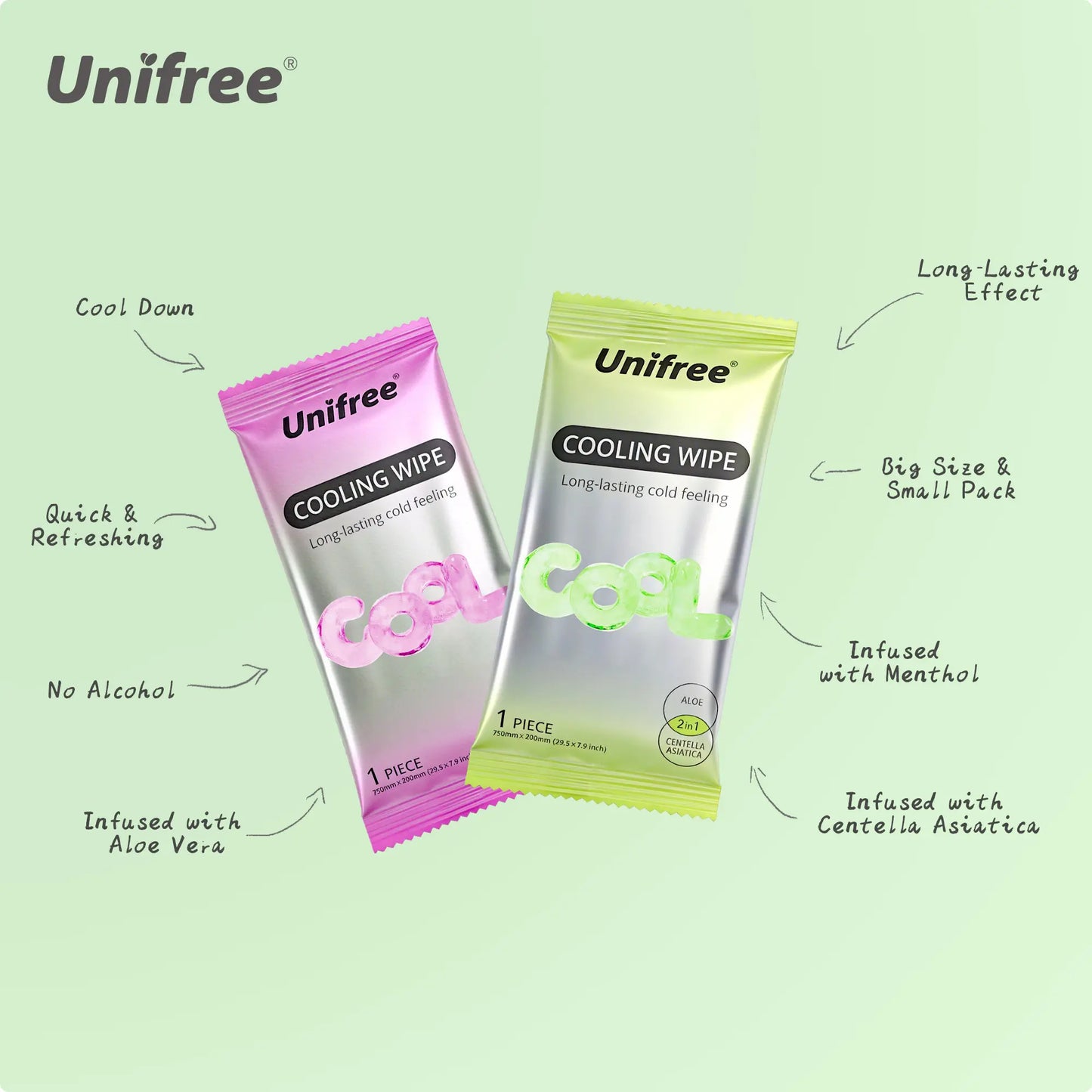 Unifree Cooling Towels & XL Menthol Wipes for Hot Weather Relief