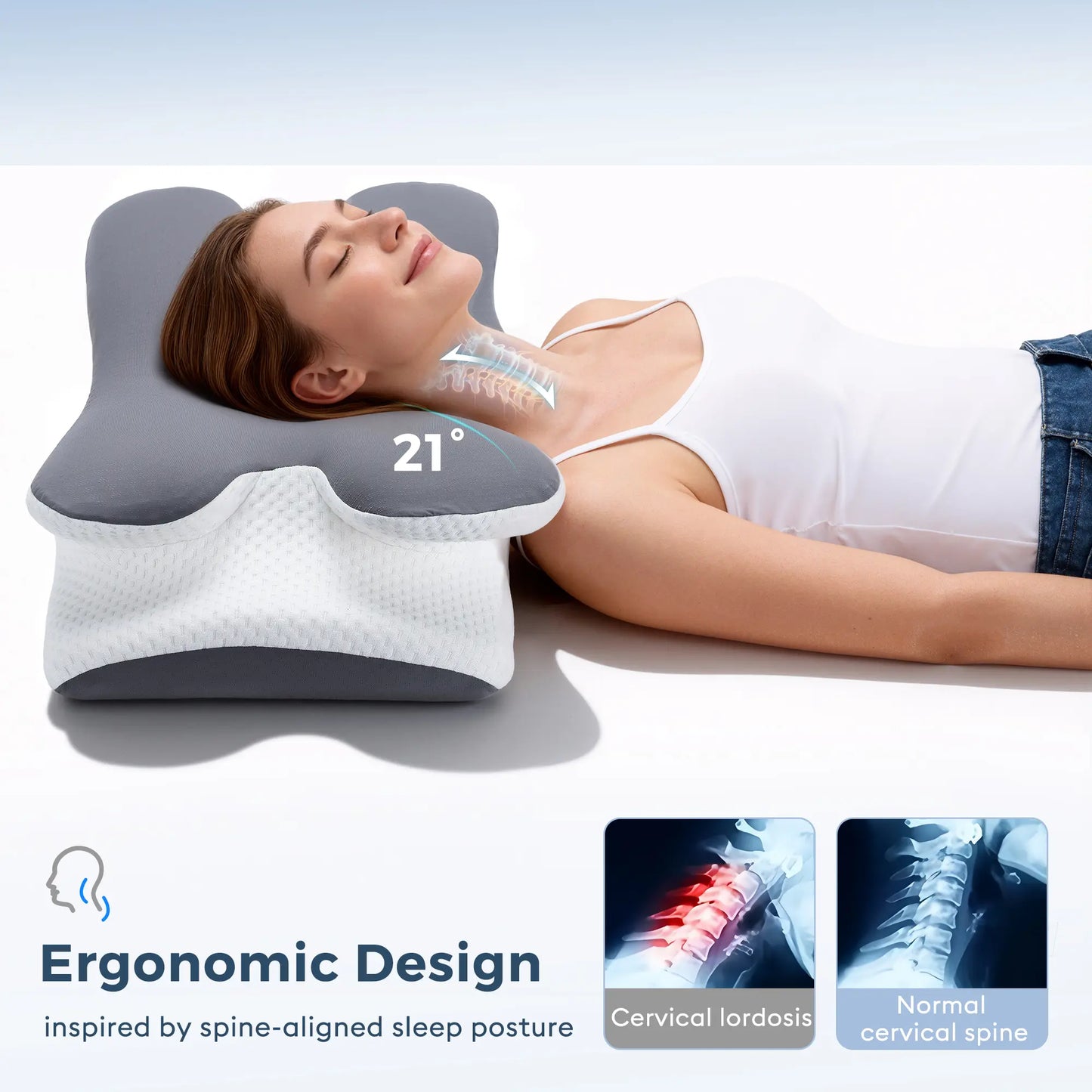 ☁️🛌 Adjustable Ergonomic Memory Foam Pillow