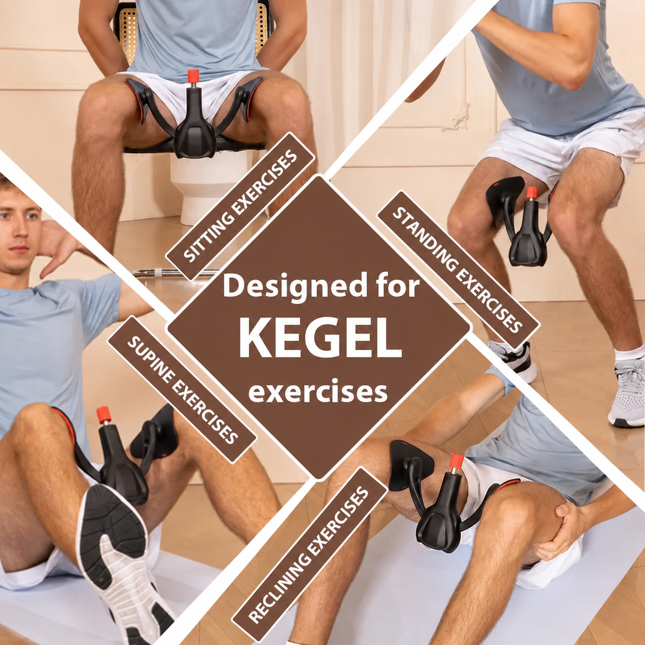 🚀Dual Spring Kegel Exerciser! 122LBF Adjustable Thigh Trainer 360° Rotatable for Full-Body Home Fitness